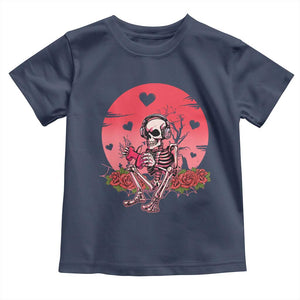 Anti Valentine's Day Toddler T Shirt Skeleton Gamer Video Game TS09 Navy Print Your Wear