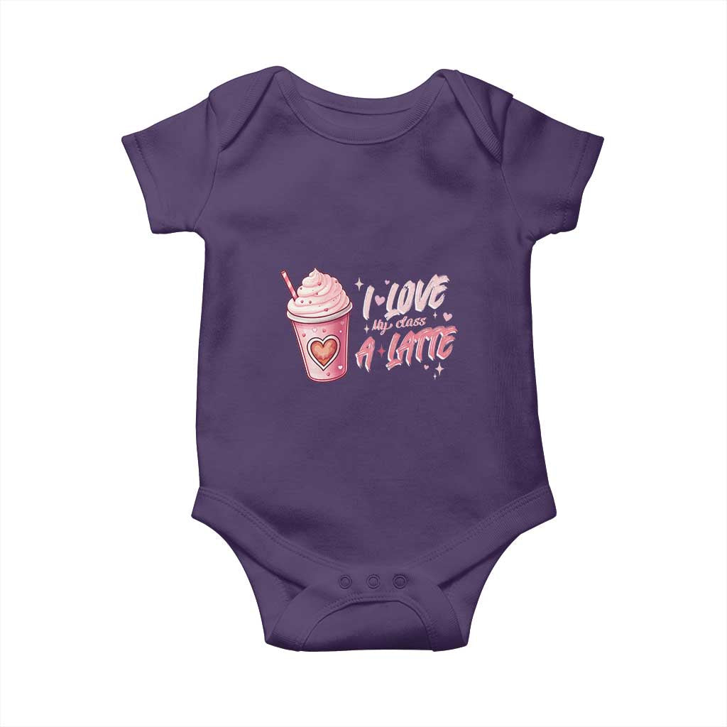 Valentine's Day Baby Onesie I Love My Class A Latte Teacher Coffee Lover TS09 Purple Print Your Wear