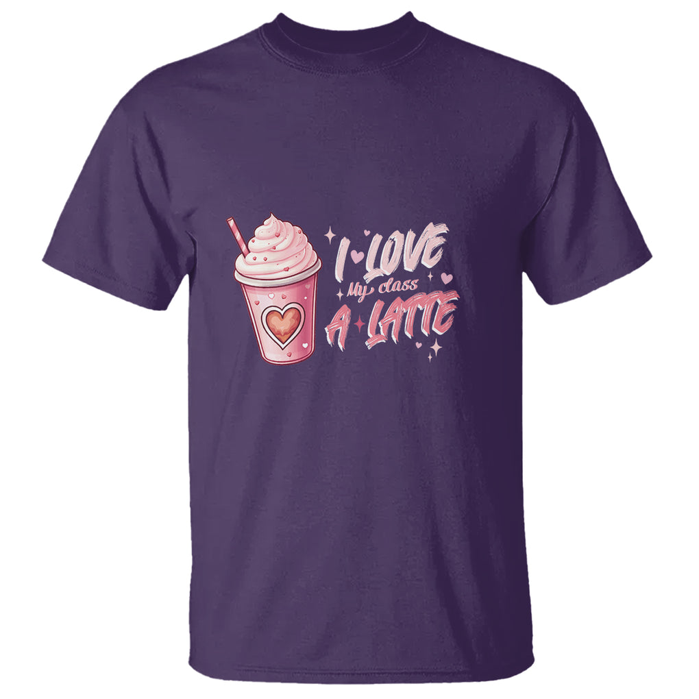 Valentine's Day T Shirt I Love My Class A Latte Teacher Coffee Lover TS09 Purple Printyourwear