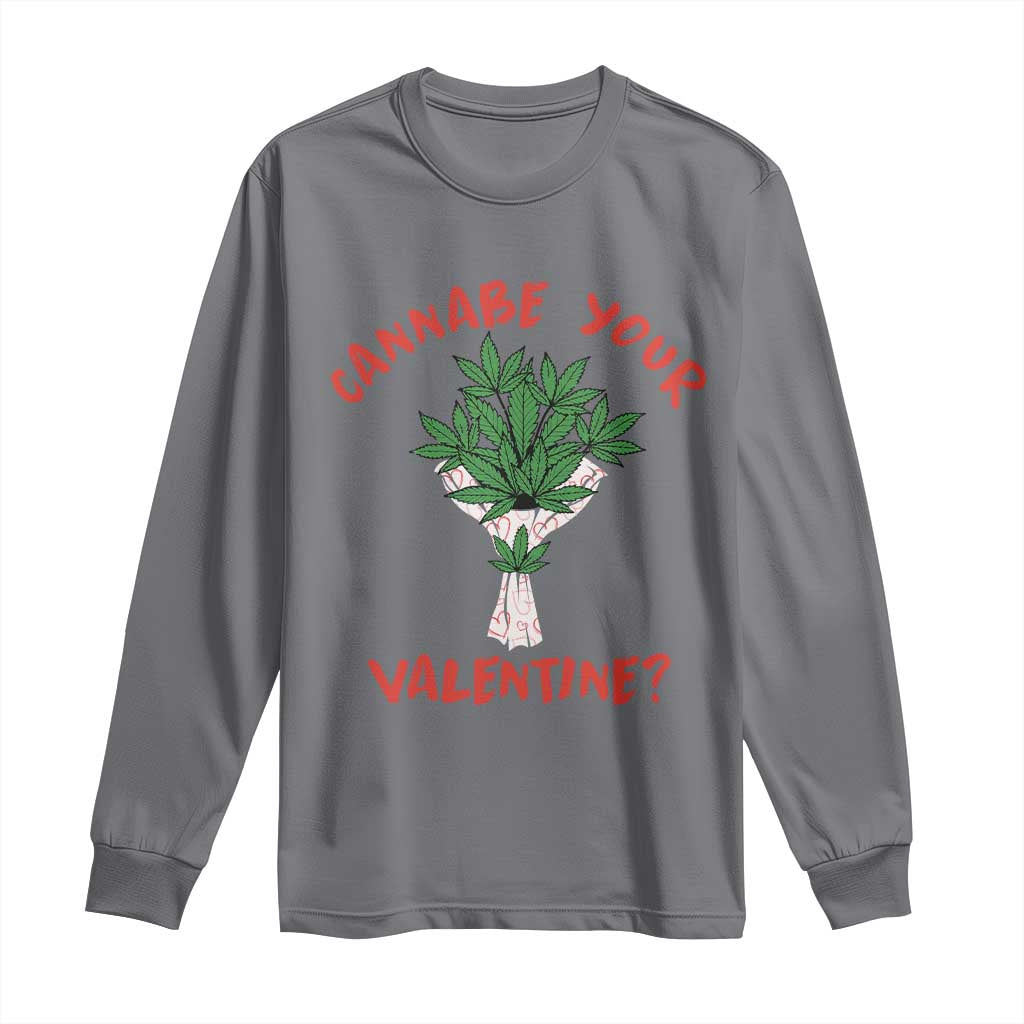 Cannabe Your Valentine 420 Cannabis Bouquet Marijuana Weed Flower Long Sleeve Shirt TS09 Charcoal Print Your Wear
