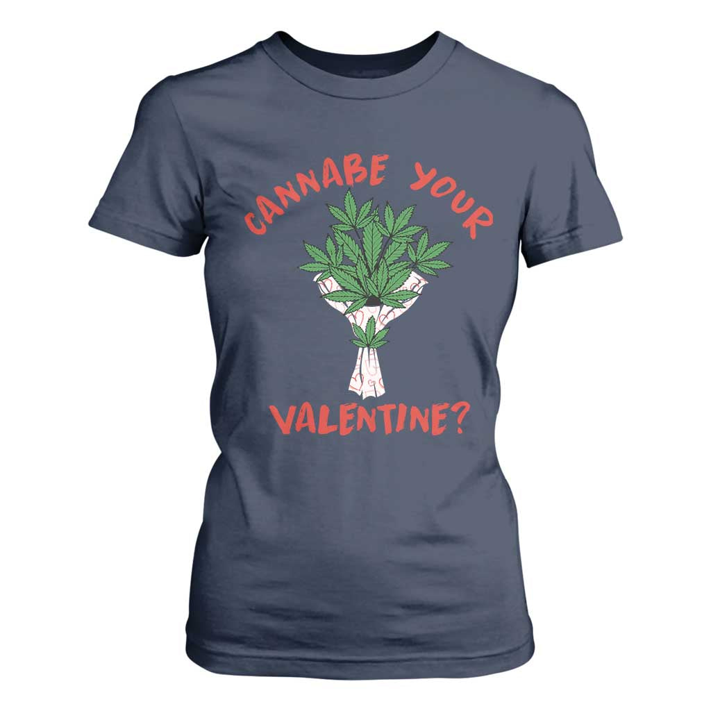 Cannabe Your Valentine 420 Cannabis Bouquet Marijuana Weed Flower T Shirt For Women TS09 Navy Print Your Wear