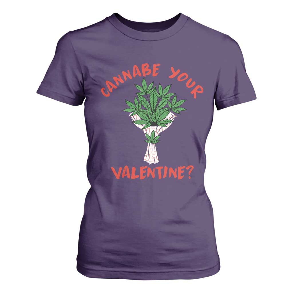 Cannabe Your Valentine 420 Cannabis Bouquet Marijuana Weed Flower T Shirt For Women TS09 Purple Print Your Wear