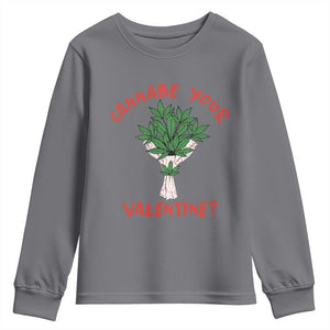 Cannabe Your Valentine 420 Cannabis Bouquet Marijuana Weed Flower Youth Sweatshirt TS09 Charcoal Print Your Wear