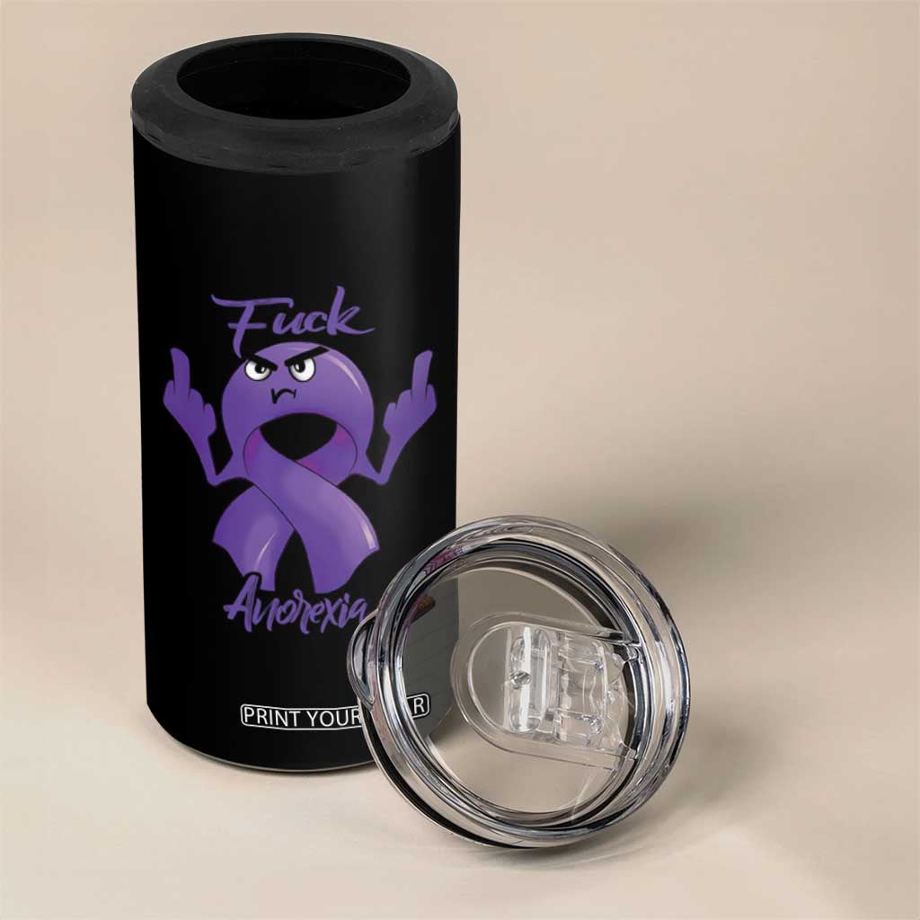 FxxK Anorexia Eating Disorder Purple Ribbon Mental Health Awareness 4 in 1 Can Cooler Tumbler TS09 Print Your Wear