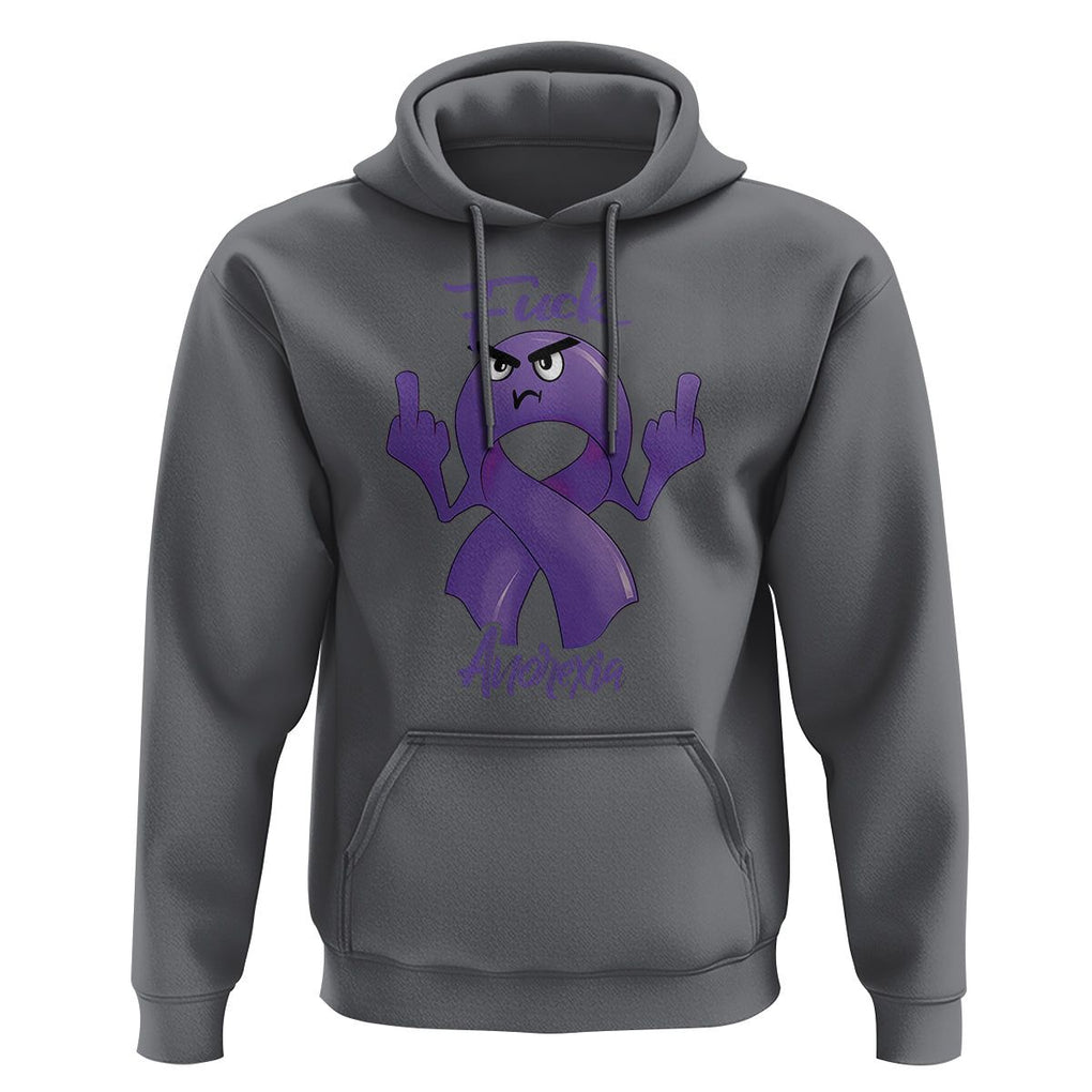 FxxK Anorexia Eating Disorder Purple Ribbon Mental Health Awareness Hoodie TS09 Charcoal Printyourwear