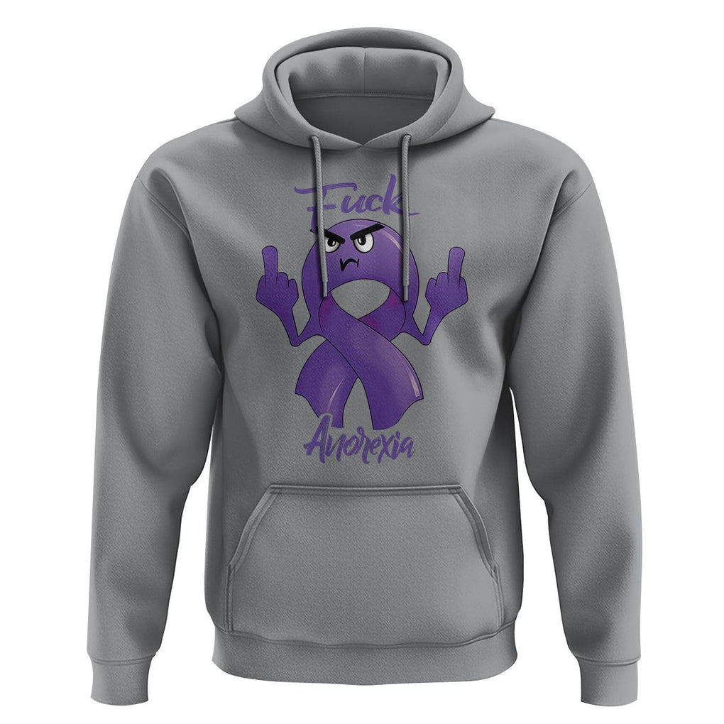 FxxK Anorexia Eating Disorder Purple Ribbon Mental Health Awareness Hoodie TS09 Sport Gray Printyourwear
