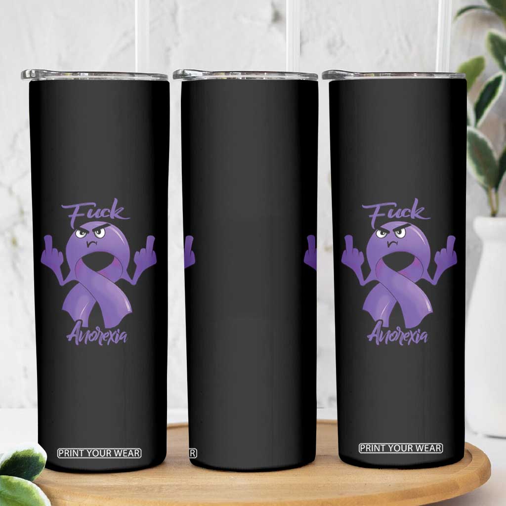 FxxK Anorexia Eating Disorder Purple Ribbon Mental Health Awareness Skinny Tumbler TS09 Print Your Wear
