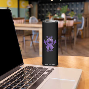 FxxK Anorexia Eating Disorder Purple Ribbon Mental Health Awareness Skinny Tumbler TS09 Print Your Wear