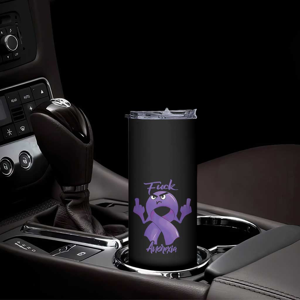 FxxK Anorexia Eating Disorder Purple Ribbon Mental Health Awareness Skinny Tumbler TS09 Print Your Wear