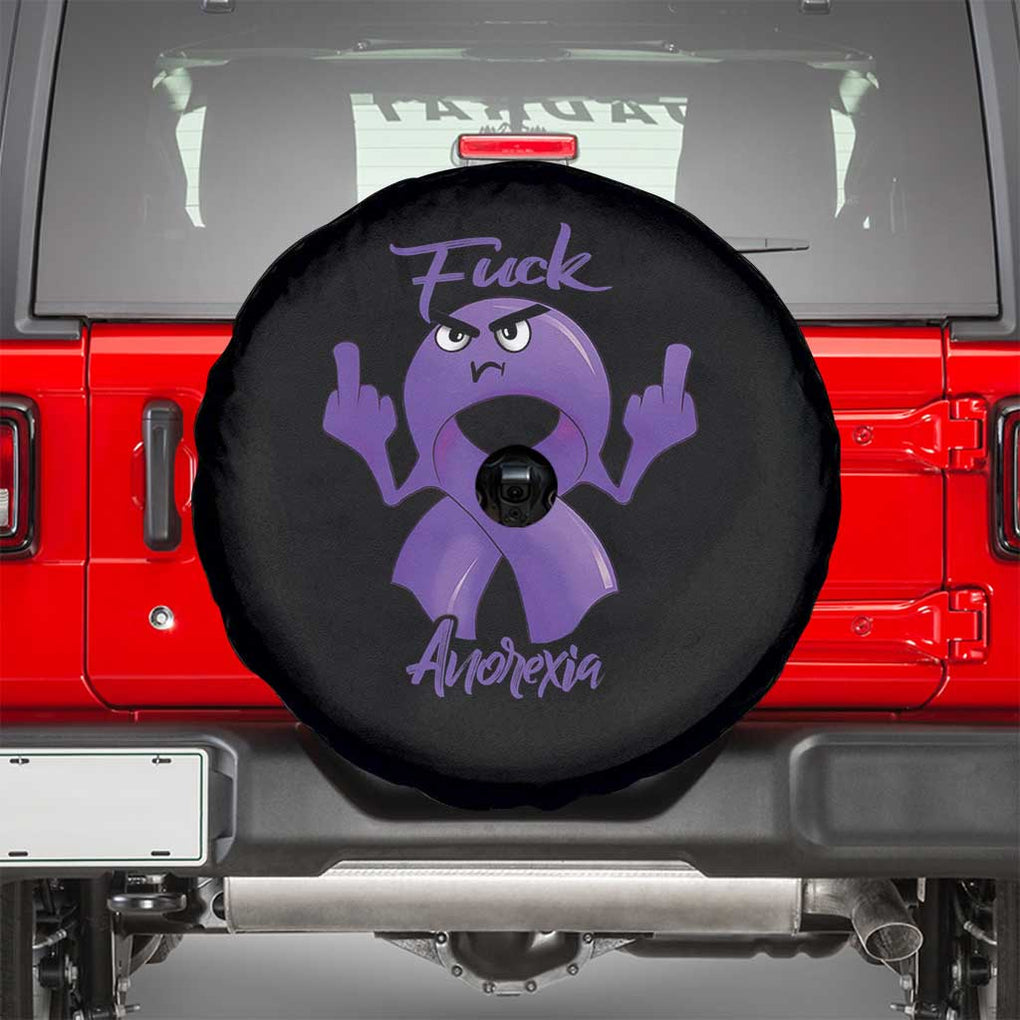 FxxK Anorexia Eating Disorder Purple Ribbon Mental Health Awareness Spare Tire Cover TS09 Black Print Your Wear