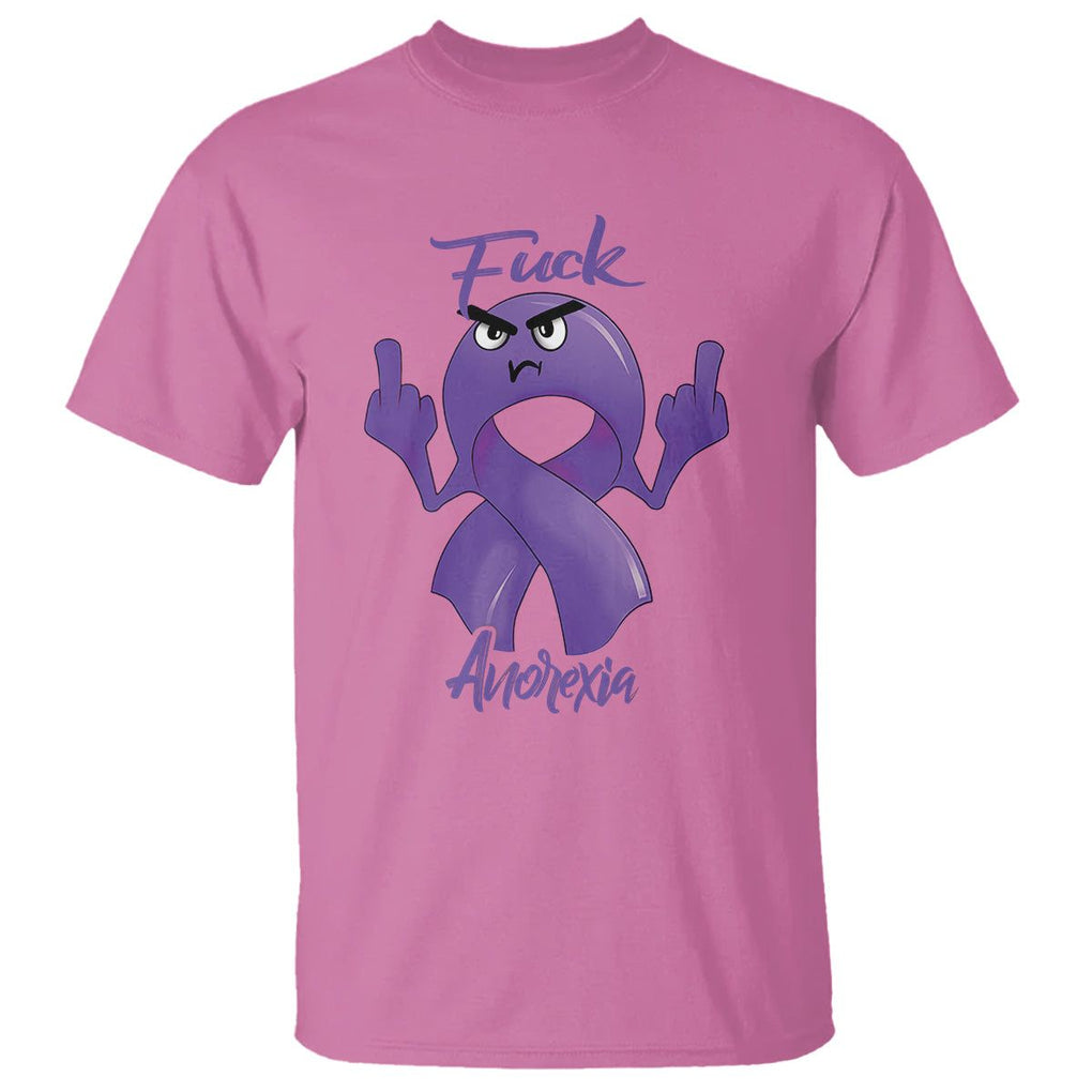 FxxK Anorexia Eating Disorder Purple Ribbon Mental Health Awareness T Shirt TS09 Azalea Printyourwear
