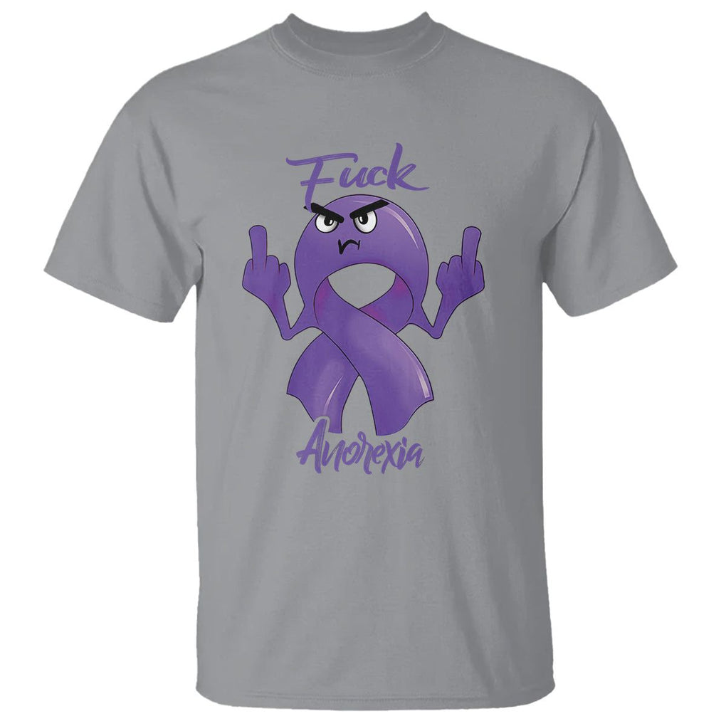 FxxK Anorexia Eating Disorder Purple Ribbon Mental Health Awareness T Shirt TS09 Sport Gray Printyourwear