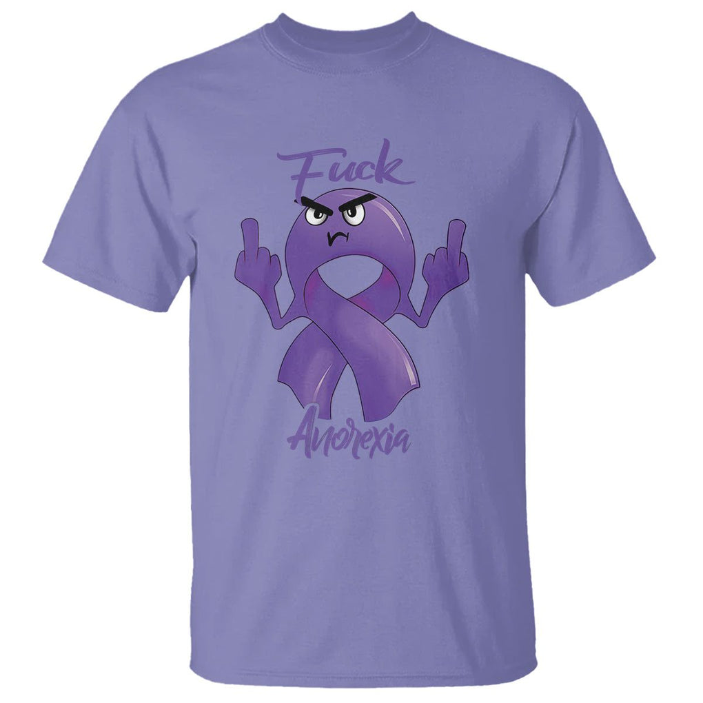 FxxK Anorexia Eating Disorder Purple Ribbon Mental Health Awareness T Shirt TS09 Violet Printyourwear