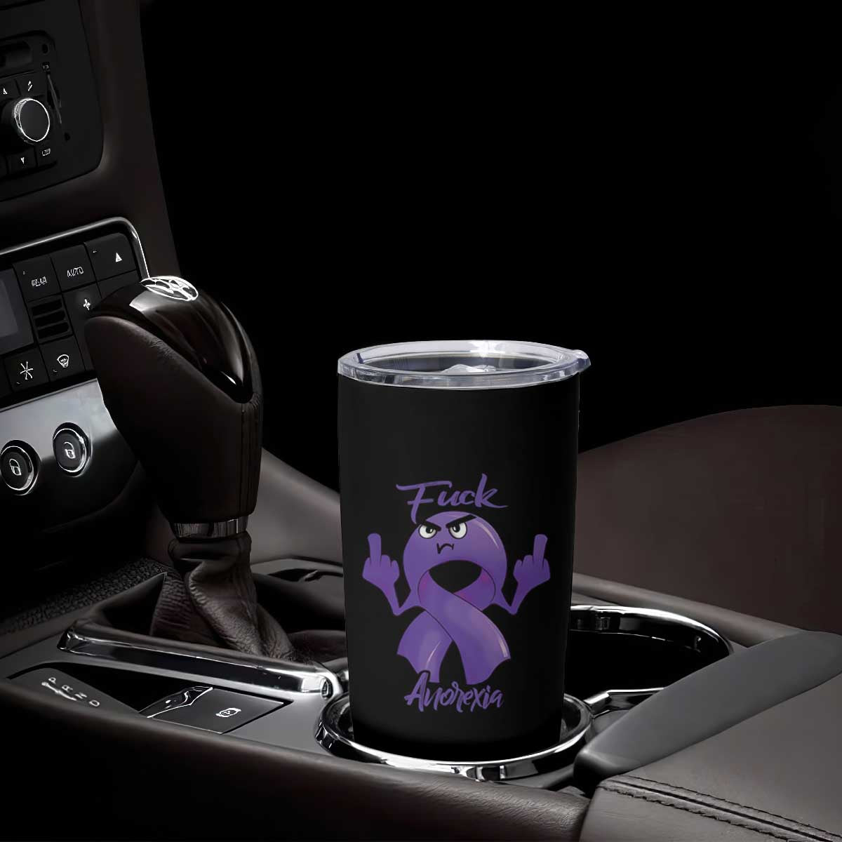 FxxK Anorexia Eating Disorder Purple Ribbon Mental Health Awareness Tumbler Cup TS09 Print Your Wear
