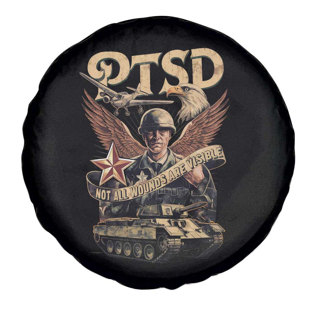PTSD Awareness Spare Tire Cover Not All Wounds Are Visible Veteran Mental Health TS09 Print Your Wear