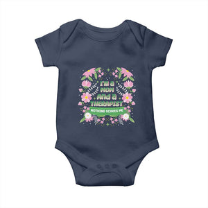 I'm A Mom And A Therapist Nothing Scares Me Baby Onesie TS09 Navy Print Your Wear