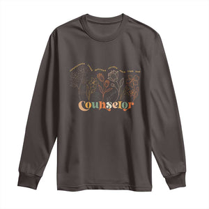 Mental Health School Psychologist Counselor Long Sleeve Shirt TS09 Dark Chocolate Print Your Wear