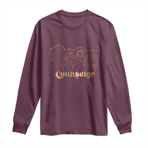 Mental Health School Psychologist Counselor Long Sleeve Shirt TS09 Maroon Print Your Wear