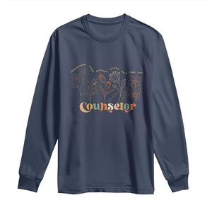 Mental Health School Psychologist Counselor Long Sleeve Shirt TS09 Navy Print Your Wear
