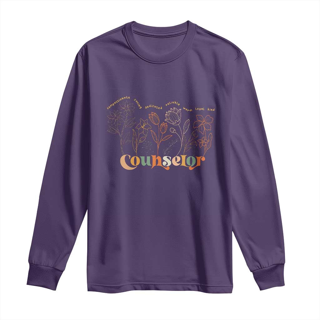 Mental Health School Psychologist Counselor Long Sleeve Shirt TS09 Purple Print Your Wear