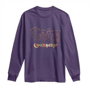 Mental Health School Psychologist Counselor Long Sleeve Shirt TS09 Purple Print Your Wear