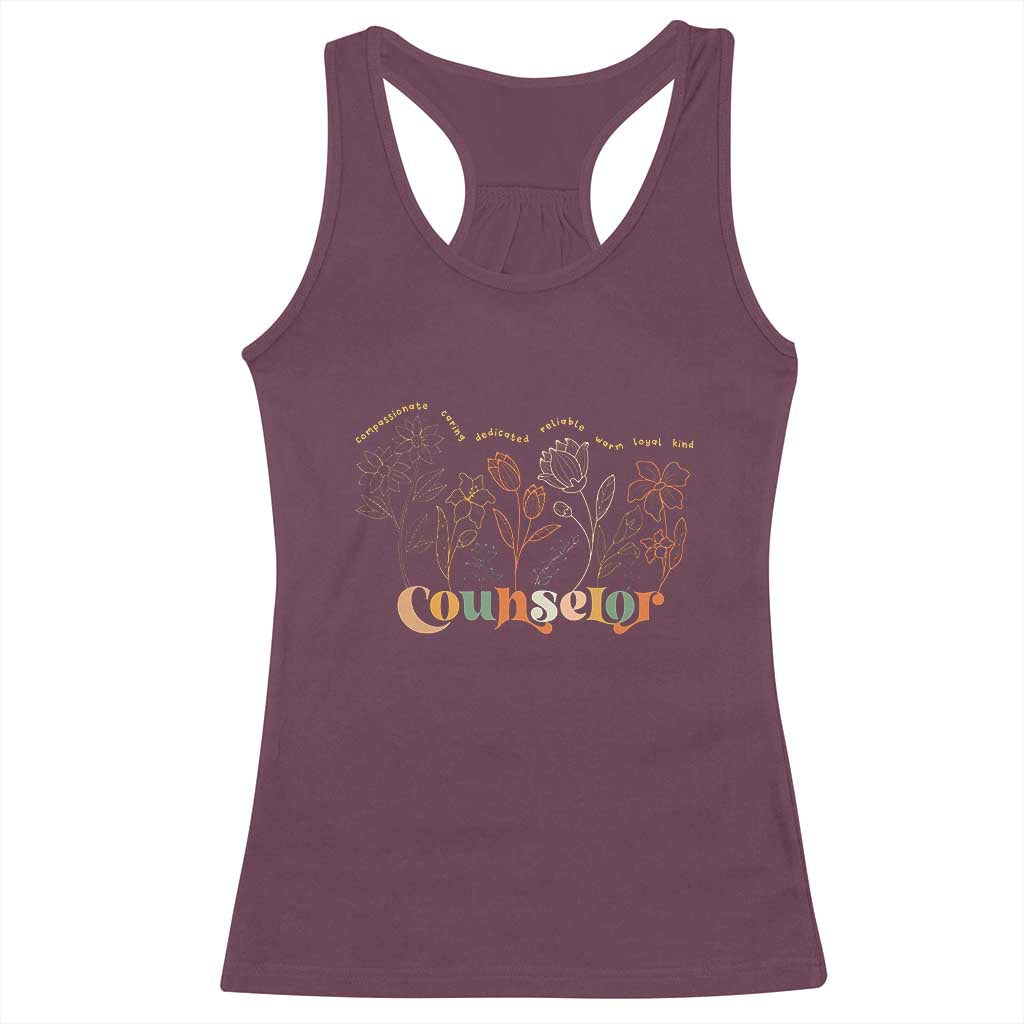 Mental Health School Psychologist Counselor Racerback Tank Top TS09 Maroon Print Your Wear