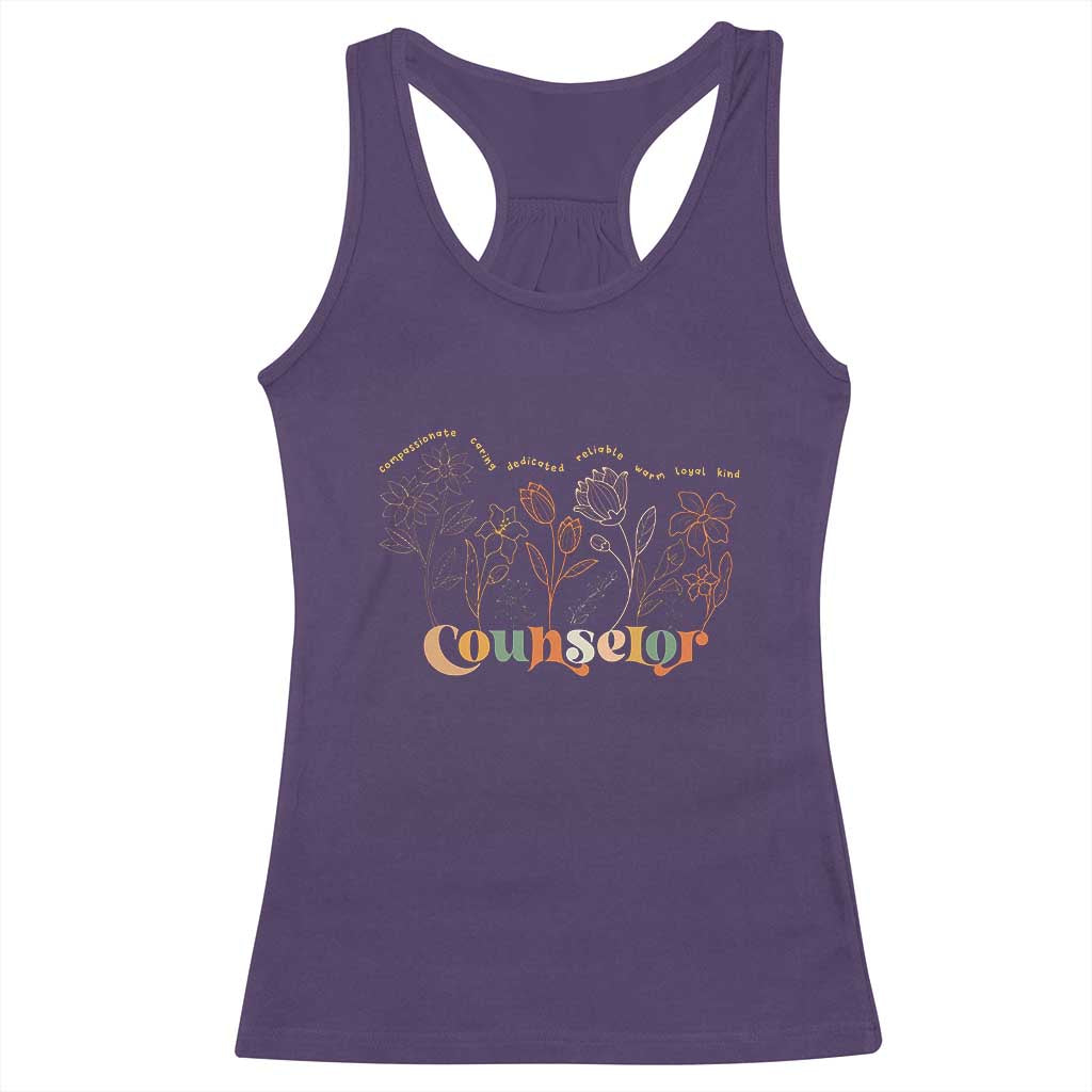 Mental Health School Psychologist Counselor Racerback Tank Top TS09 Purple Print Your Wear