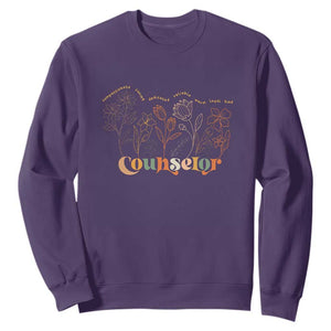 Mental Health School Psychologist Counselor Sweatshirt TS09 Purple Print Your Wear