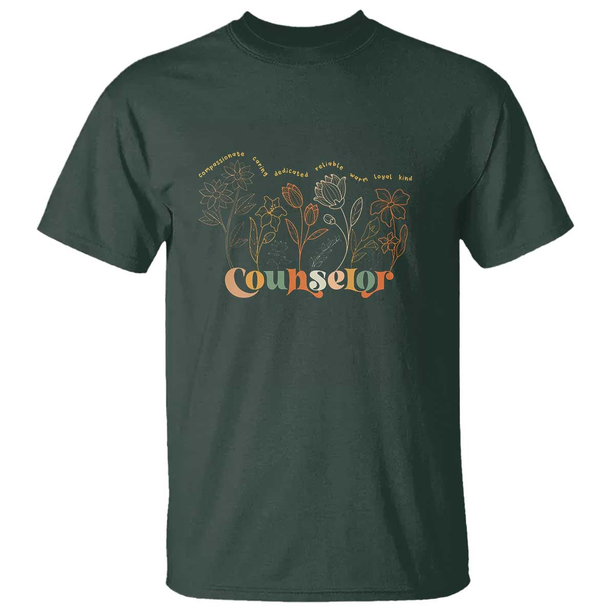 Mental Health School Psychologist Counselor T Shirt TS09 Dark Forest Green Print Your Wear