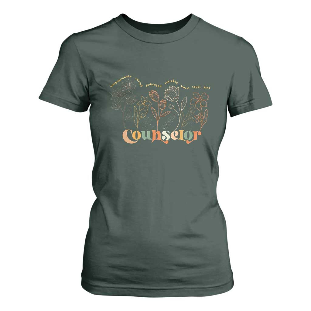 Mental Health School Psychologist Counselor T Shirt For Women TS09 Dark Forest Green Print Your Wear