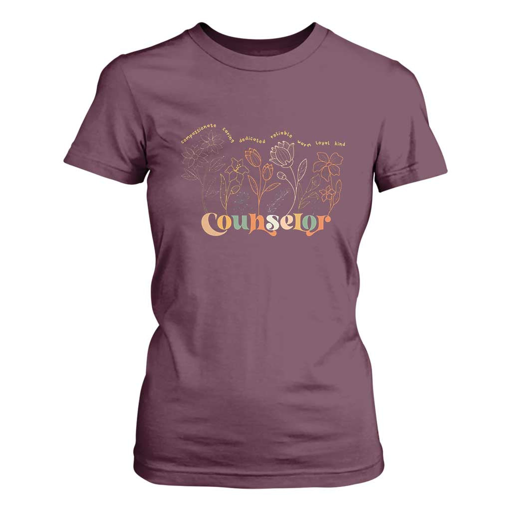 Mental Health School Psychologist Counselor T Shirt For Women TS09 Maroon Print Your Wear