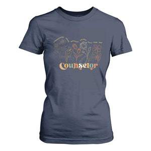 Mental Health School Psychologist Counselor T Shirt For Women TS09 Navy Print Your Wear
