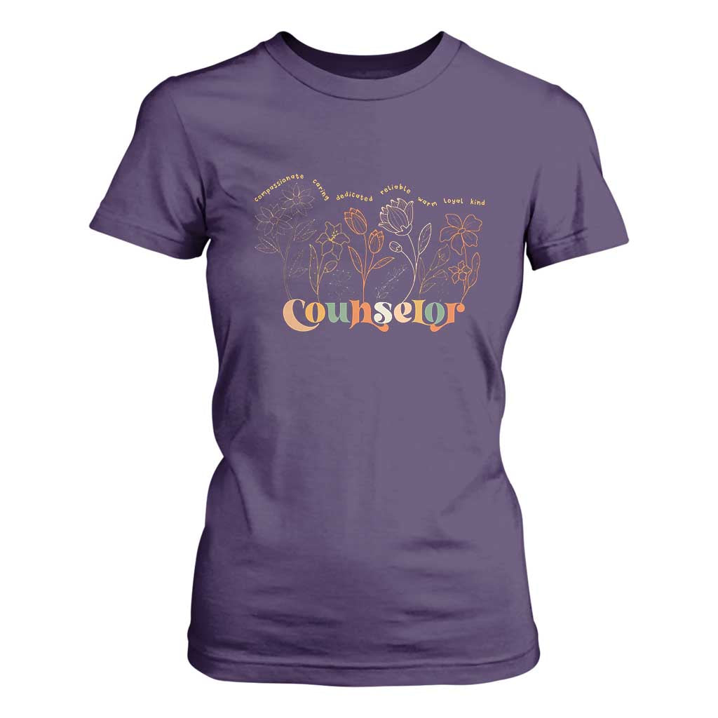 Mental Health School Psychologist Counselor T Shirt For Women TS09 Purple Print Your Wear