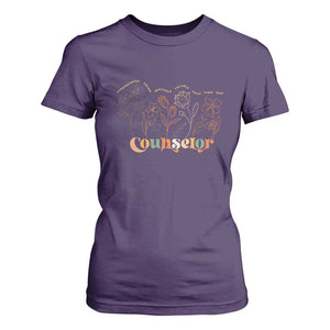 Mental Health School Psychologist Counselor T Shirt For Women TS09 Purple Print Your Wear