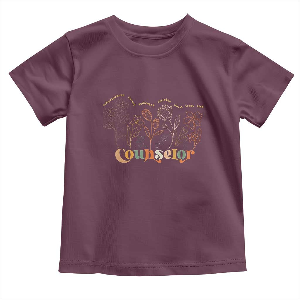 Mental Health School Psychologist Counselor Toddler T Shirt TS09 Maroon Print Your Wear