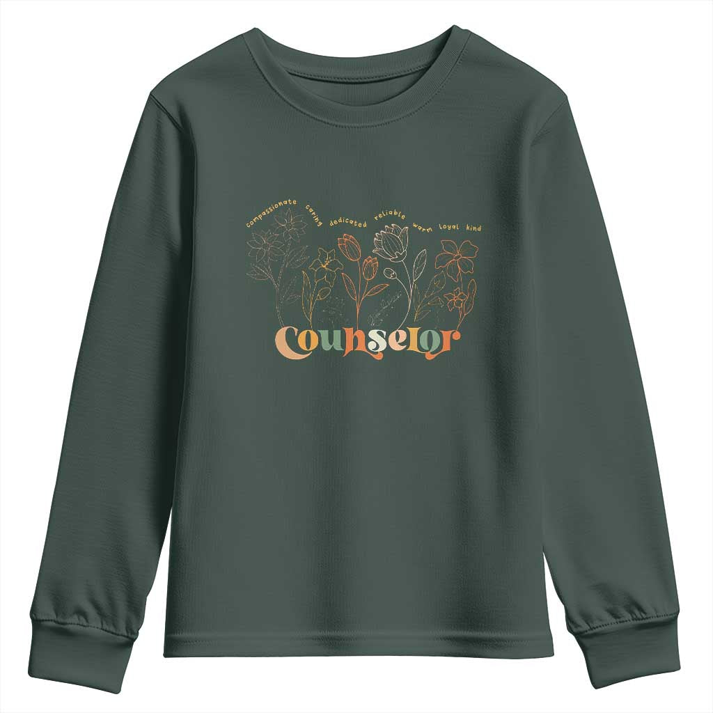 Mental Health School Psychologist Counselor Youth Sweatshirt TS09 Dark Forest Green Print Your Wear
