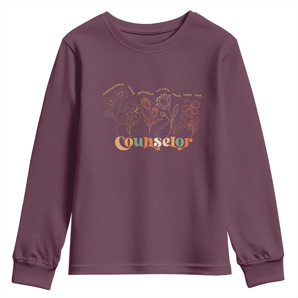 Mental Health School Psychologist Counselor Youth Sweatshirt TS09 Maroon Print Your Wear