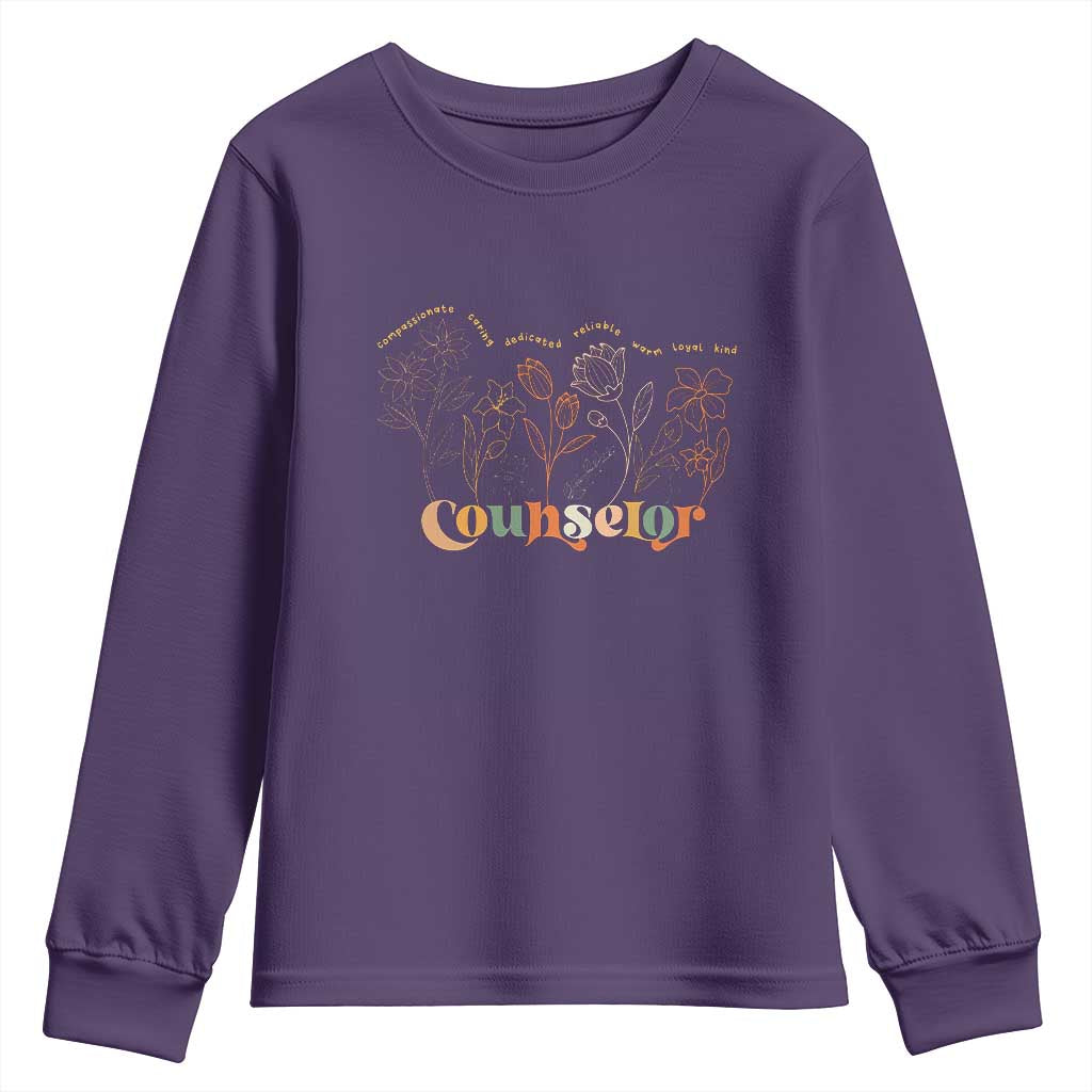Mental Health School Psychologist Counselor Youth Sweatshirt TS09 Purple Print Your Wear