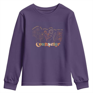Mental Health School Psychologist Counselor Youth Sweatshirt TS09 Purple Print Your Wear
