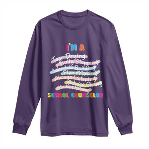 I'm A School Counselor Long Sleeve Shirt School Psychologist TS09 Purple Print Your Wear