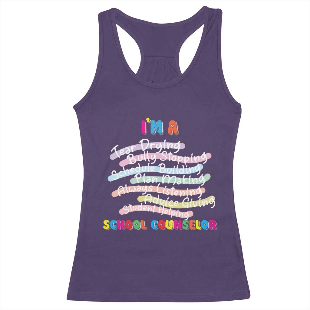 I'm A School Counselor Racerback Tank Top School Psychologist TS09 Purple Print Your Wear