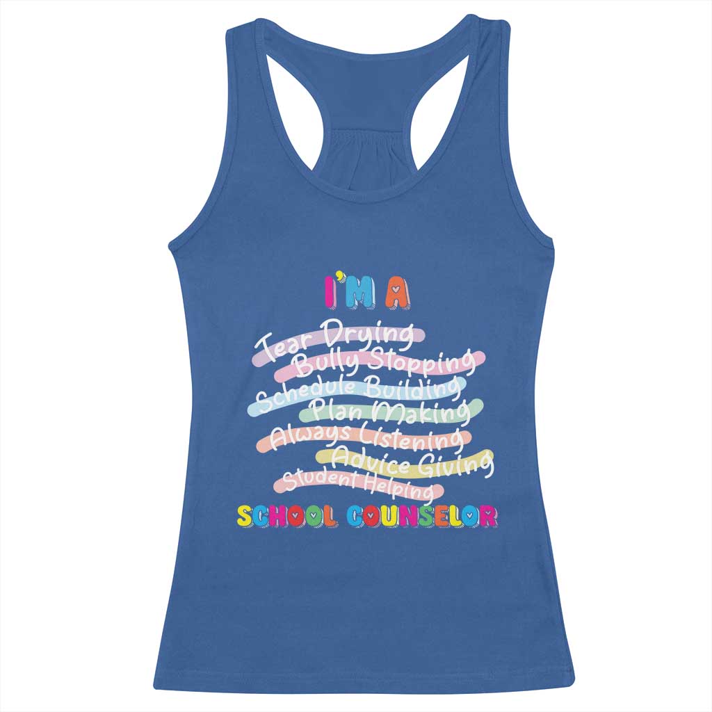 I'm A School Counselor Racerback Tank Top School Psychologist TS09 Royal Blue Print Your Wear