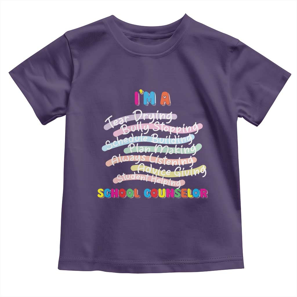 I'm A School Counselor Toddler T Shirt School Psychologist TS09 Purple Print Your Wear