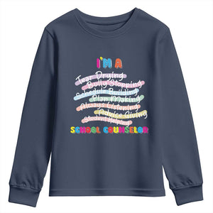 I'm A School Counselor Youth Sweatshirt School Psychologist TS09 Navy Print Your Wear