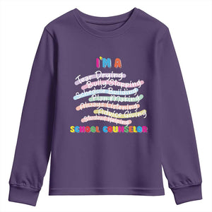 I'm A School Counselor Youth Sweatshirt School Psychologist TS09 Purple Print Your Wear