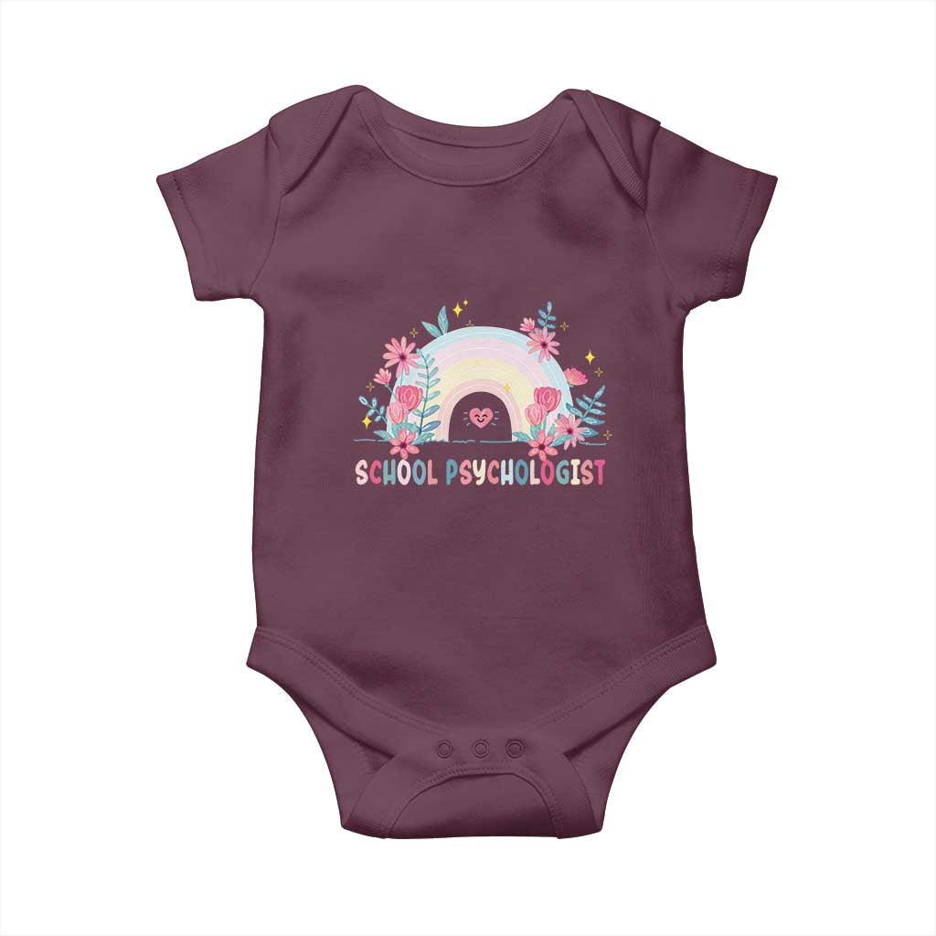 Mental Health School Psychologist Baby Onesie TS09 Maroon Print Your Wear