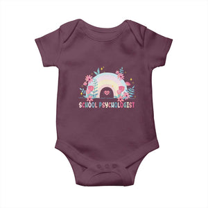 Mental Health School Psychologist Baby Onesie TS09 Maroon Print Your Wear