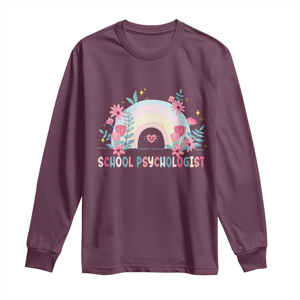 Mental Health School Psychologist Long Sleeve Shirt TS09 Maroon Print Your Wear