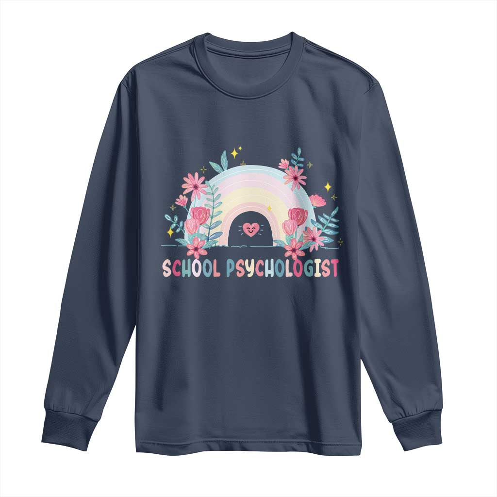 Mental Health School Psychologist Long Sleeve Shirt TS09 Navy Print Your Wear