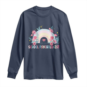 Mental Health School Psychologist Long Sleeve Shirt TS09 Navy Print Your Wear